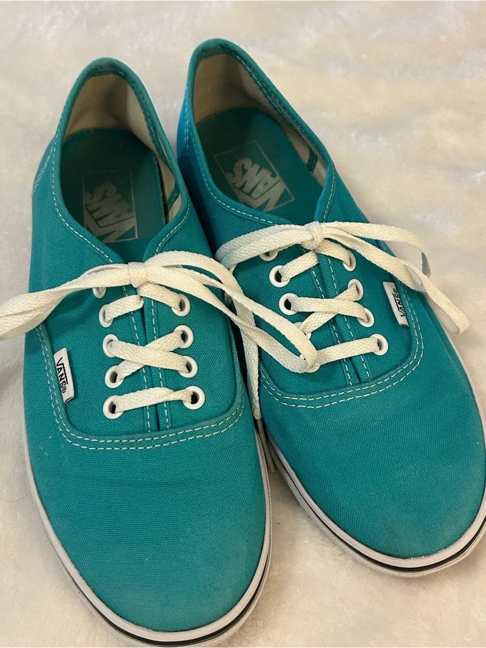 Vans Authentic Canvas Sneakers Teal Turquoise Lace Up Women’s Size 8